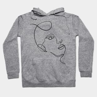 Woman face minimal abstract Hoodie